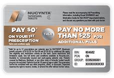 nucynta savings card|Nucynta